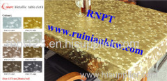 RNPT Metallic table cloth with polyester backing --hot sales -Africa dinning table cover
