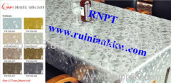 RNPT Metallic table cloth with polyester backing --hot sales -Africa dinning table cover