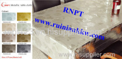 RNPT Metallic table cloth with polyester backing --hot sales -Africa dinning table cover