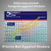 Custom Blank Silk Screen Printed Priority Mail Hologram Breakaway Egg Shell Vinyl Stickers Destructible