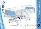 Mobile Steel Side Rails Manual Hydraulic Hospital Bed , Five Functions Hospital Patient Beds