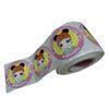 Adhesive Paper Cartoon Kids Label Stickers Rolls For Clothes Packing Bag