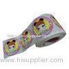 Adhesive Paper Cartoon Kids Label Stickers Rolls For Clothes Packing Bag