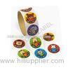 Round Full Color Kids Glossy Label Stickers , Printing Roll Adhesive Stickers For Decoration