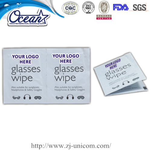 Individual glass wet wipe useful promotional items
