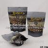 Custom Printed Zipper Coffee Packaging Bags With Bottom Gusset And Tear Nick