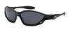 Black Polarized Sports Sunglasses With Strap , Safety Sport Sunglasses