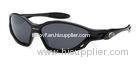 Black Polarized Sports Sunglasses With Strap , Safety Sport Sunglasses