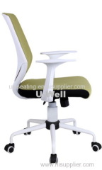 New black plastic PP armrest with nylon base tilt function mesh staff swivel office chairs export factory U-Well seating