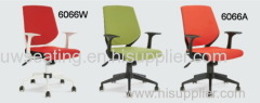 New black plastic PP armrest with nylon base tilt function mesh staff swivel office chairs export factory U-Well seating