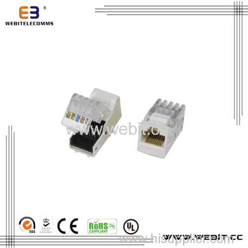 RJ45 CAT6 UTP 180 degree Dual IDC keystone jack