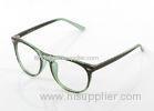 Large Full Rimmed Eyeglass Frames For Girls , Round Green / Orange