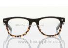 Black And White Flexible Plastic Eyeglass Frames For Ladies , Large Round Shaped