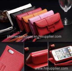 2015 China wholesale handbag style foldable flip leather case cover for iphone 6 with stents