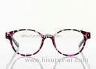 Vintage Round Plastic Eyeglass Frames For Women With Nose Pads , Orange / Pink