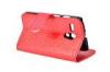 Red Silk Material PU Leather Cell Phone Case for Moto G with Card Holders