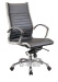 leather black soft pad two layer aluminum executive mid back chairs BIFMA test