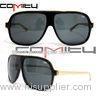 Aluminum Frame Acetate Frame Sunglasses Black Large Shape For Man