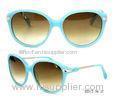 Light Blue Acetate Frame Sunglasses For Girls For Round Face , Stylish