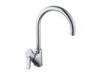 Commercial Single Chromed Handle Kitchen Sink Mixer Taps With 35mm Cartridge and Swivel S/S Spout