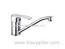 Contemporary Chormed Wavy Handle Kitchen Sink Mixer Taps / Kitchen Faucets for Sink