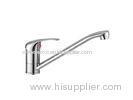 Single Handle Kitchen Sink Mixer Taps / Kitchen Faucets With Goose Neck Spout For Lavatory