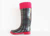 Young Women's Printed Rain Boots with Fur