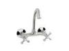 single Hole Round Kitchen Sink Mixer Taps with Cross Handle for Household