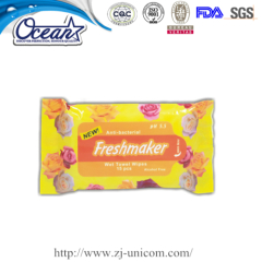 15 counts antibacterial alcohol free promotion wet wipe event promotions
