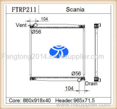 aluminum truck radiator for scania