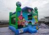 Sponge Bob Commercial Inflatable Bouncers / Green Blue Inflatable Amusement Park