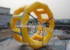 Yellow Rolling Inflatable Water Wheel Water Game Waterproof PVC For Festival Activity
