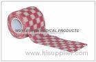 OEM Pink Check Cohesive Custom Printed Bandages Elastic Wrap For Fixation