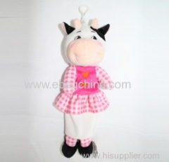 lovel plush animal cow wear skirts pencil bags