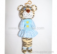 Plush animal tiger wear skirts pencil bags