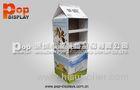 3 Shelves Corrugated Pop Display With CMYK Offset Printing For Bottled Milk