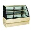 LED Lights Wood Display Cabinets , Butter Icecream Glass Display Cabinet