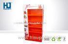 Foldable Orange Advertising Cardboard Cosmetic Display Stand Models With Five Layers