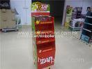 Flat Packed Shipped Cardboard Retail Display Stands With 4C Header