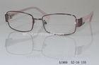 Pink Rectangular Metal Optical Eyeglass Frames For Women , Italy Designer