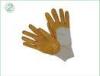 M Leather Cut Resistance Yellow Nitrile Coating Work Gloves For Assembling Parts