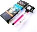 Extendable Monopod Bluetooth Remote Control Selfie Pole Stick with Mount Holder in Pink