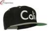 Acrylic 3D Embroidery Snapback Baesball Caps With Black Silver Cali