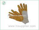 Knitted Cuff Yellow Nitrile Coating Protective Hand Gloves With Open Back