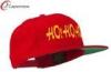 Embroidered Flat Bill Cap Wool and Acrylic Red Christmas Letter Ho Ho Ho