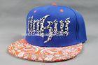 Flat 3D Embroidery Printing Hip Hop Baseball Caps , Orange Amoeba Pattern