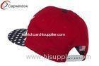 Red Cotton Twill Flat Bill USA Flag Snapback Baseball Caps with Plasic Snap