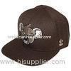 Black Adjusteble Flat Brimmed Baseball Caps Embroidered For Ladies