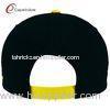 Polyester Adjustable Black Snapback Baseball Caps / Flat Bill Cotton