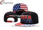 USA Flag Printing Snapback Baseball Caps With 3D Embroidery On The Crown